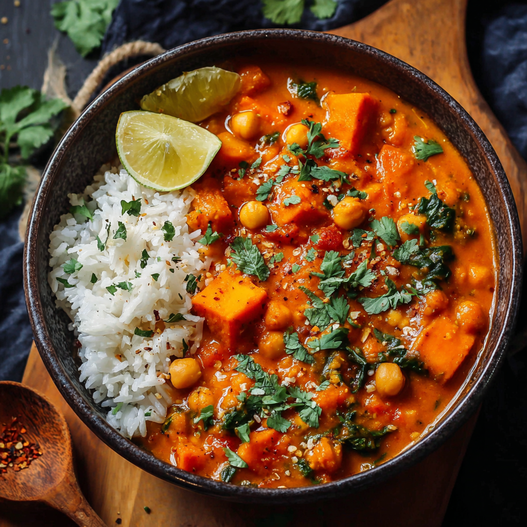 Sweet Potato & Chickpea Curry: The “Low-and-Slow” Infusion