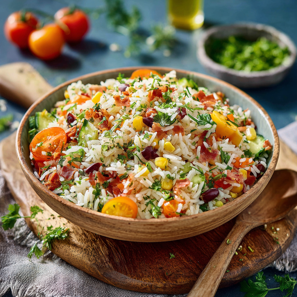 Savory Mediterranean Rice Salad: The “Absorption & Texture” Method