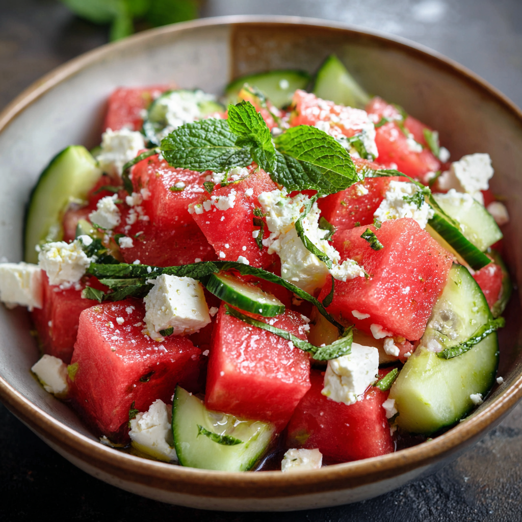 Refreshing Watermelon, Cucumber & Feta Salad: The “Osmotic Balance” Dish
