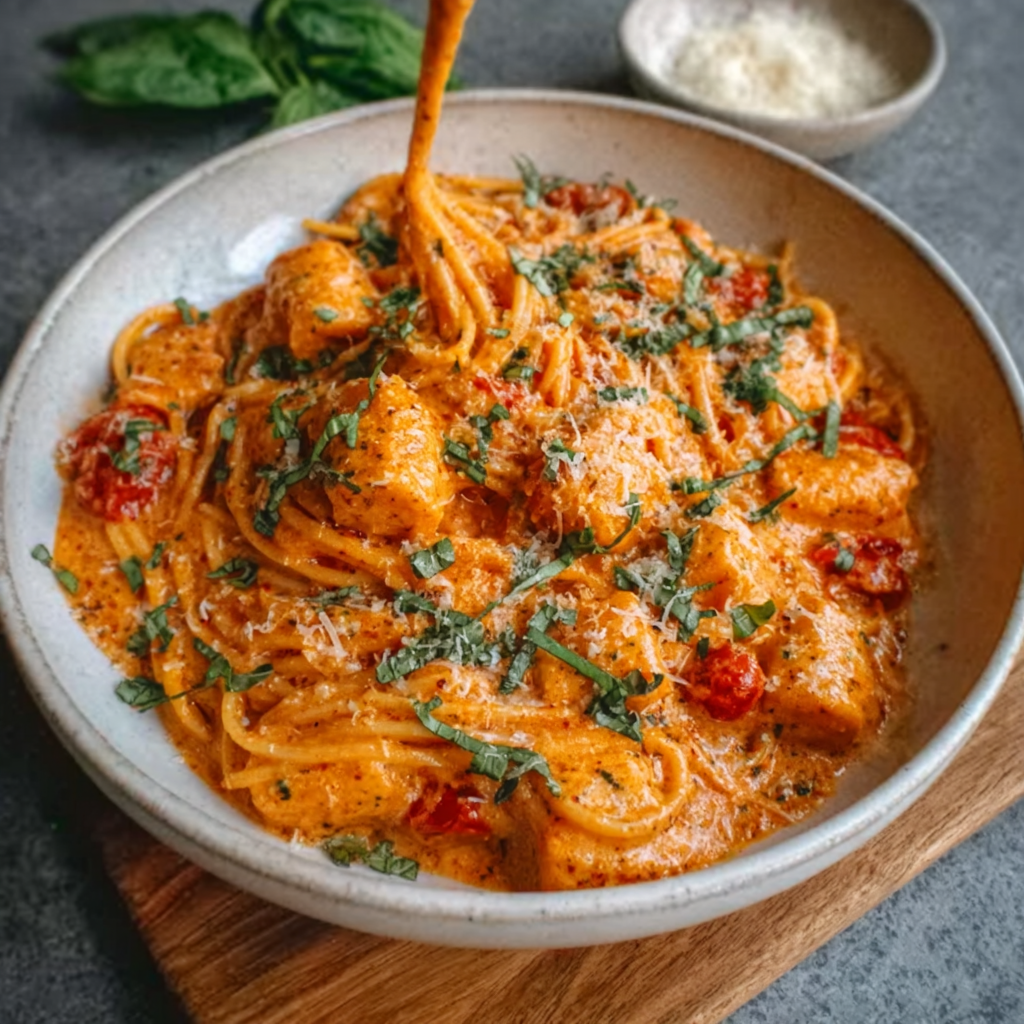 Creamy Tomato Garlic Pasta: The “Pink Sauce” Emulsion