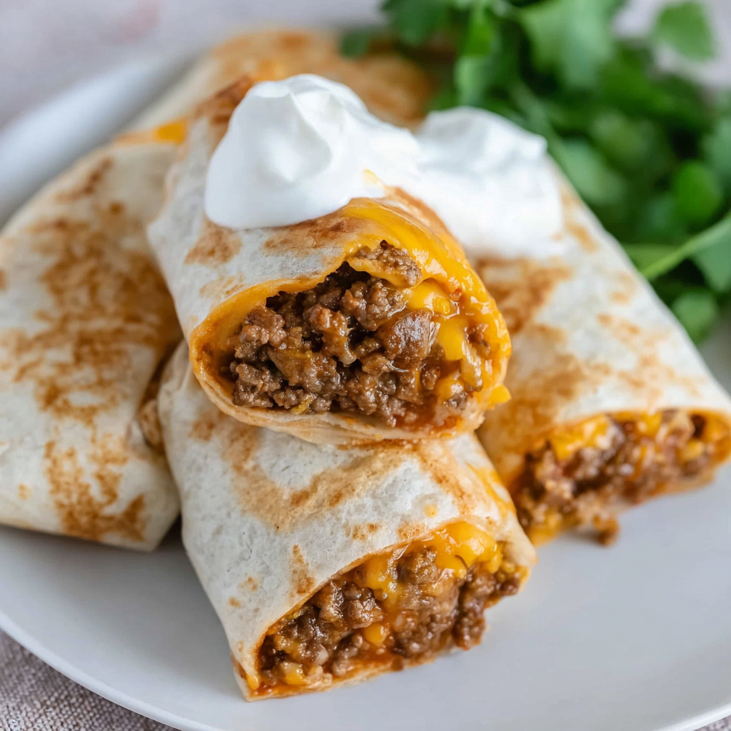 Easy Beef and Cheese Burritos 🌯🧀🥩