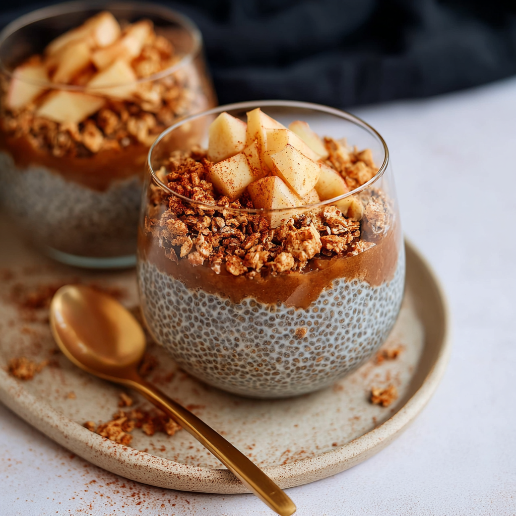 Apple Crumble Chia Pudding (Easy Make-Ahead Breakfast – Creamy, Crunchy & Healthy)