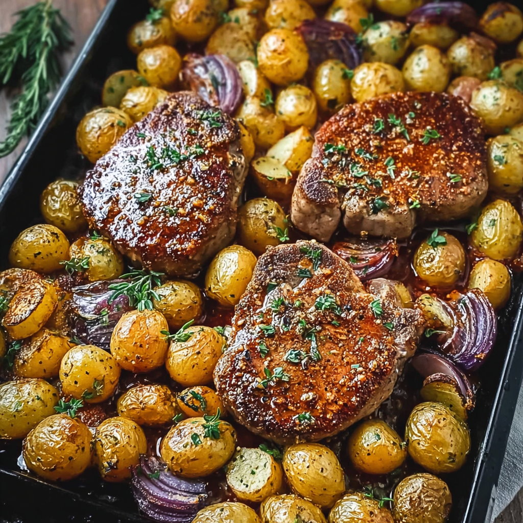 Sheet Pan Pork Chops and Potatoes 🥩🥔🔥