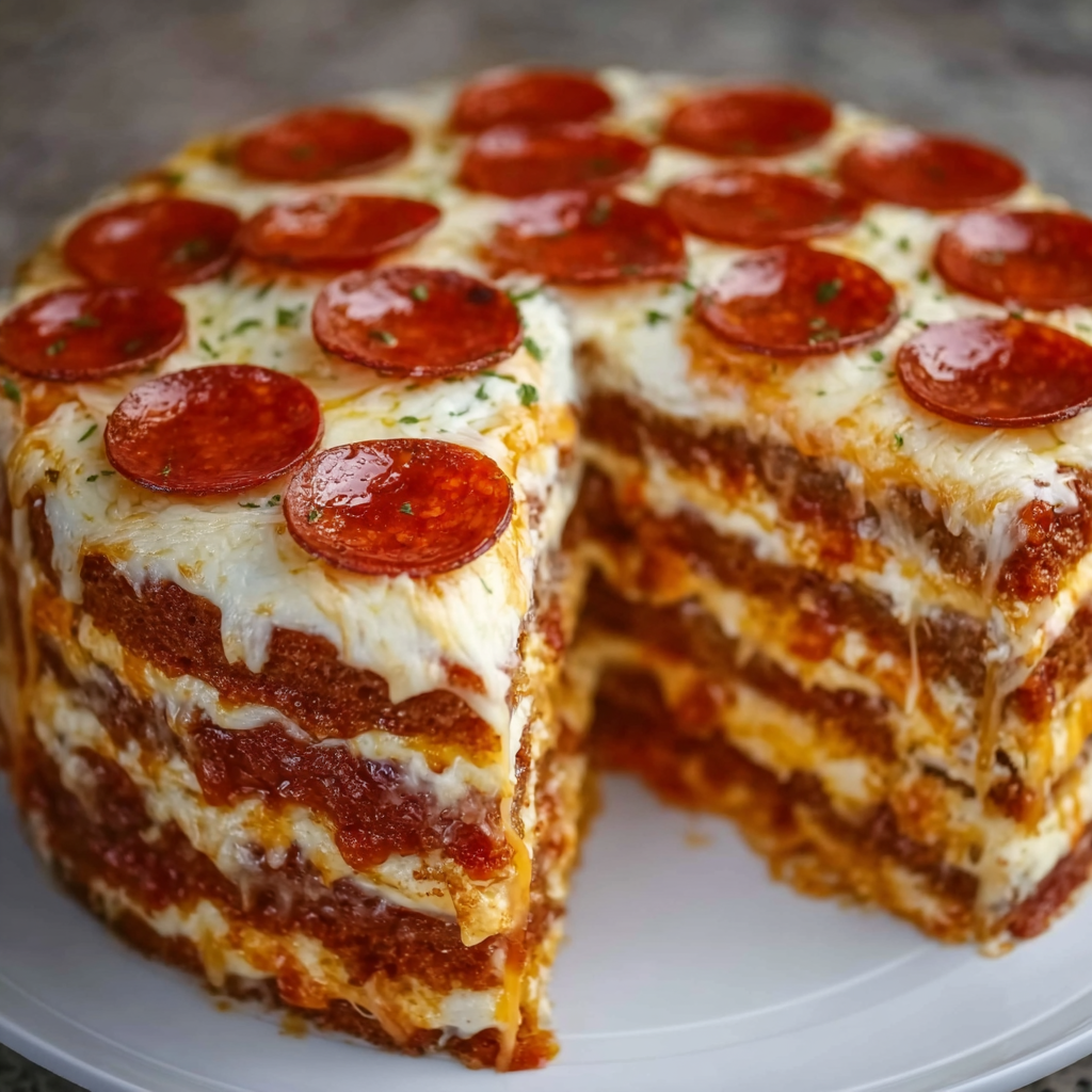 Pepperoni Pizza Layer Cake 🍕🎂
