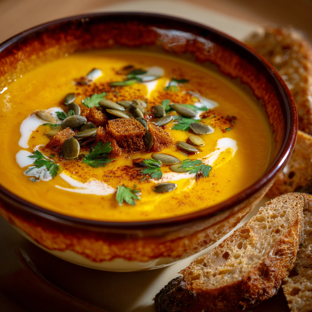 Autumn-Spiced Roasted Pumpkin Soup 🎃🍂