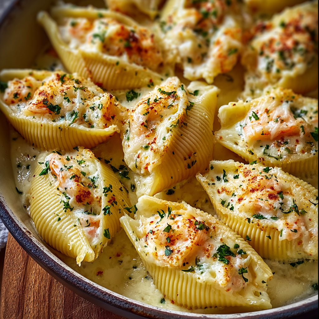 Creamy Seafood Stuffed Shells (Rich, Cheesy & Restaurant-Style Comfort Dish)