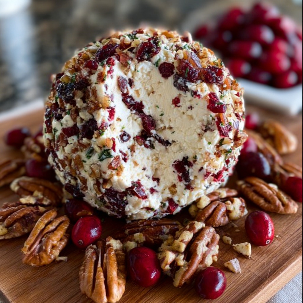 Cranberry Pecan Cream Cheese Ball (Easy Holiday Appetizer – Sweet, Savory & Festive)