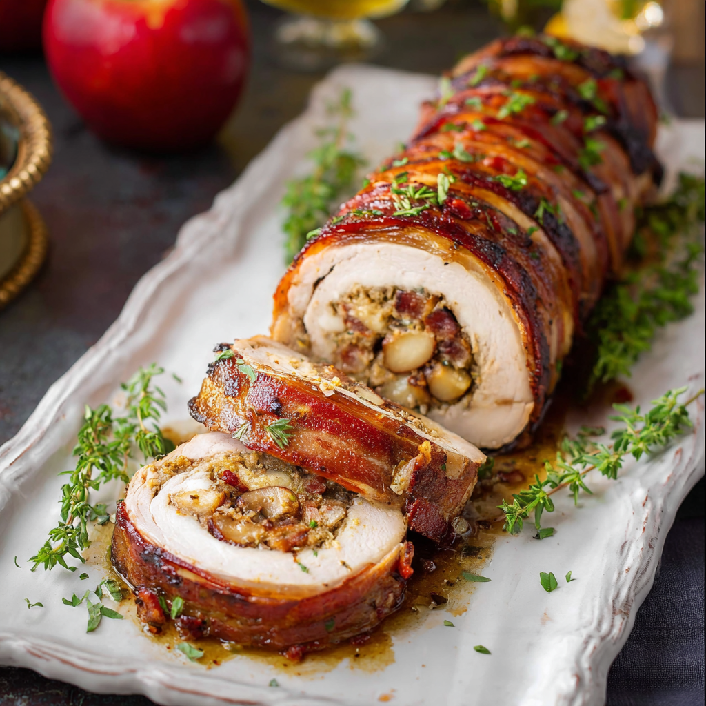 Apple & Bacon Stuffed Pork Loin 🐖🍎🥓